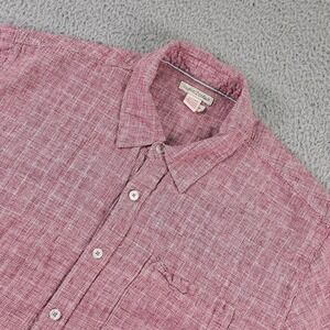 carbon2cobalt Shirt Mens Medium Linen Short Sleeve Button Down Grid Style 133288